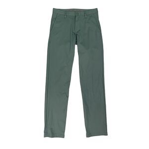 Rhone Pants Mens 28 Regular Fit Wild Forest Green Commuter Mobility Flat Front
